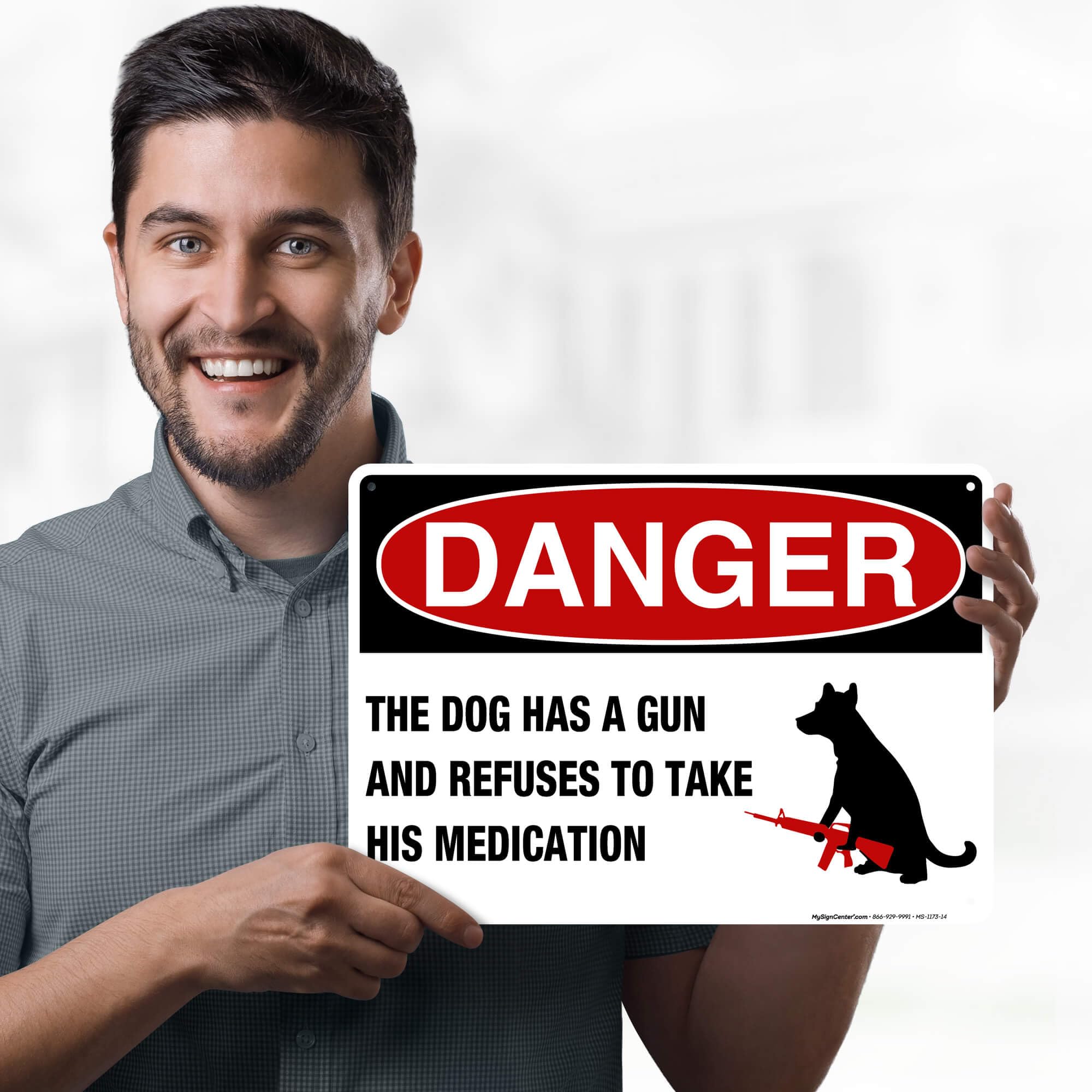 Amazon.com : Danger The Dog Has A Gun And Refuses To Take His